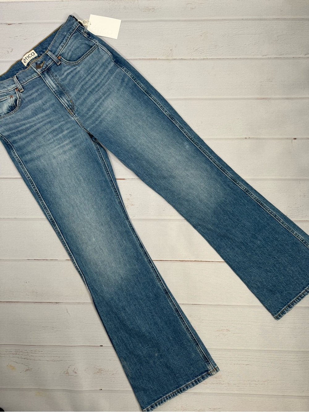 NWT Ética Anya Modern Flare Jeans Organic Cotton Medium Wash Women's Size 29